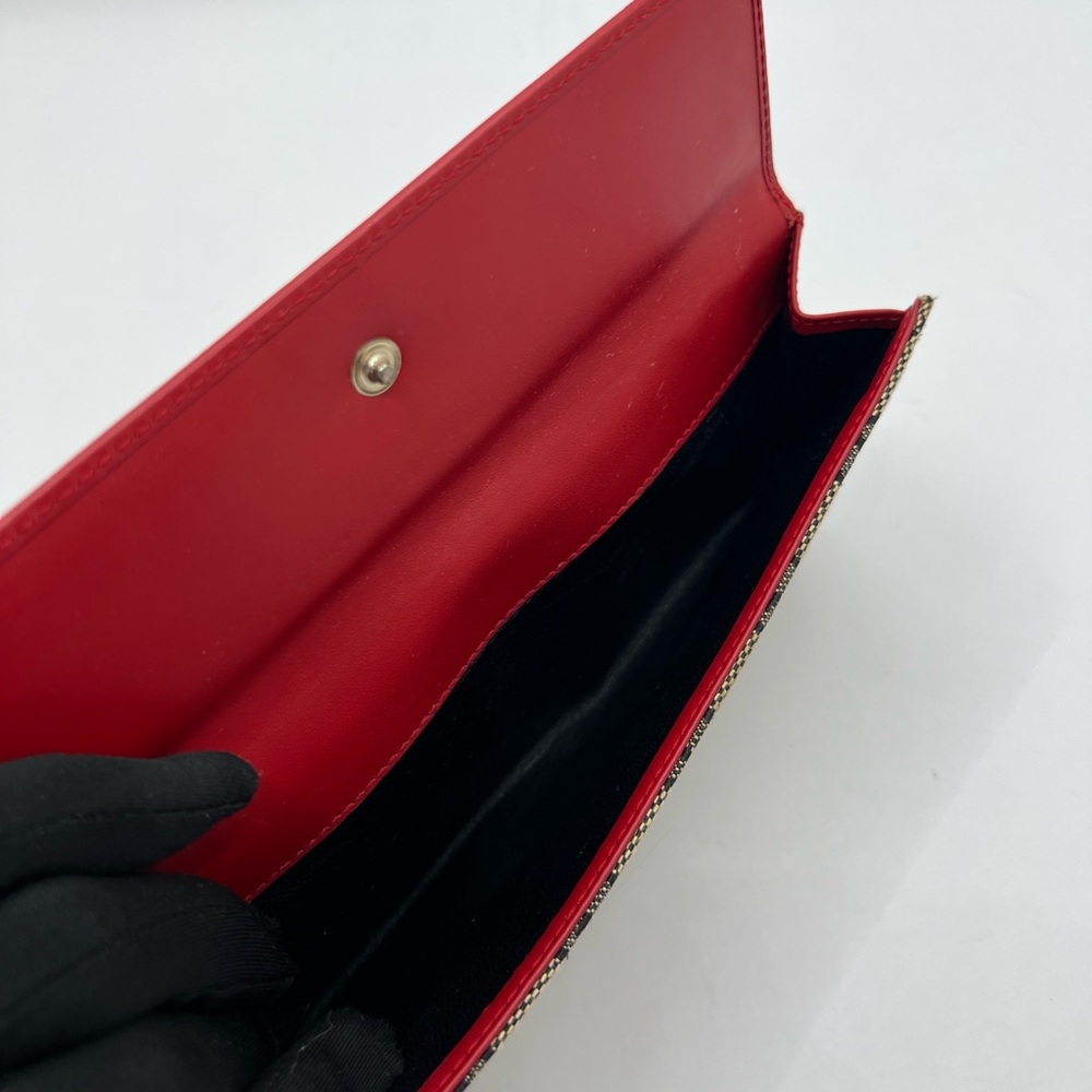 Authentic GUCCI GG Monogram Canvas x Red Leather Snap Long Wallet EUC - Picture 8 of 14